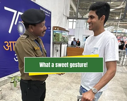 WATCH: Shubman Gill meets standing guard at Ranchi airport, who happens to be the father of Gill's new teammate in GT