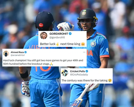 'Pura mahol shaant hogaya'- Fans react as Shubman Gill and Virat Kohli miss well deserved hundreds in ODI World Cup 2023 against Sri Lanka