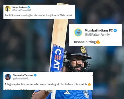 'Lajawab batting dekhne mila'- Fans react as Rohit Sharma hits 5th T20I century in 3rd T20I against Afghanistan