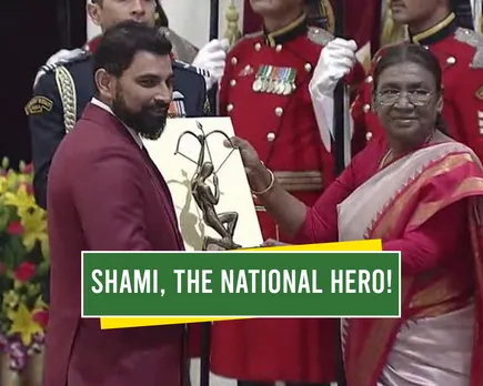 Star India pacer Mohammed Shami receives Arjuna Award from President Droupadi Murmu