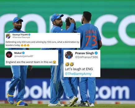 'Kya bowling kia hain'- Fans react as India beat England by 100 runs in ODI World Cup 2023