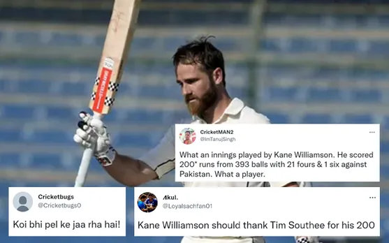 ‘Kamaal kar diya Kane mama’- Fans react as Kane Williamson hits a brilliant double ton against Pakistan in the first Test match