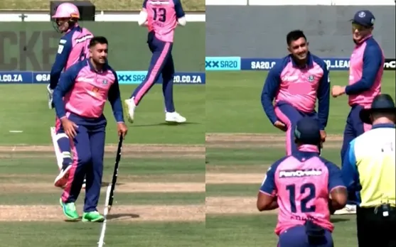 Watch: Tabraiz Shamsi brings out unique 'limping' celebration in SA20 2023