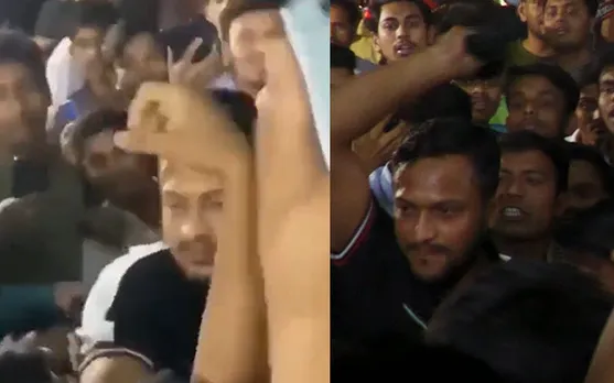 'Bhai ye toh bda khatarnak hai' - Fans react as Shakib Al Hasan loses his cool, beats fan who took his cap