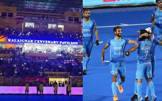 'Kya mahol hain'- Fans react as Chennai crowd sing 'Vande Mataram' during India vs Pakistan Hockey match
