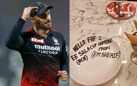 'Kya gift dia hain'- Fans react as Faf du Plessis receives unique after-dinner gift in Doha