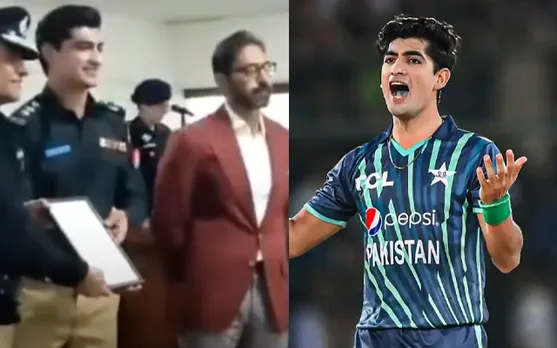 Watch: Pakistan fast bowler Naseem Shah given honorary DSP rank of Balochistan Police