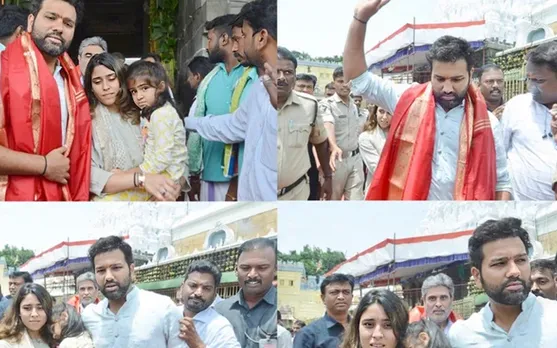 'Ab Rohit World Cup jeetega har haal mein' - Fans react as Rohit Sharma visits Tirupathi temple with his family