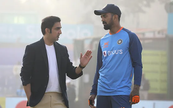 'Orange Cap ki planning already chalu' - Gautam Gambhir seen having chat with KL Rahul amid his poor form with the bat