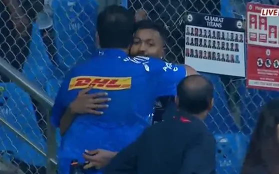 'Gale lag raha Hain yeh pakkad raha hai' - Fans react as Hardik Pandya and Akash Ambani hug each other before MI vs GT clash