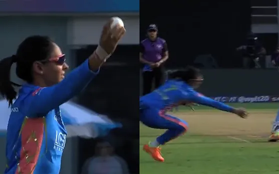 Watch: Harmanpreet Kaur takes sharp catch at slip to get rid of Devika Vaidya in Mumbai vs UP game in Women's T20 League