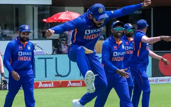 'Vadapav ke saamne zyada uchal rha hai' - Fans post hilarious tweets as Virat Kohli jumps with joy ahead of 3rd ODI against Australia