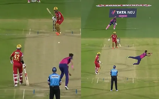 Watch: Trent Boult's brilliant catch stuns fans in Dharamsala during RR vs PBKS clash in IPL 2023