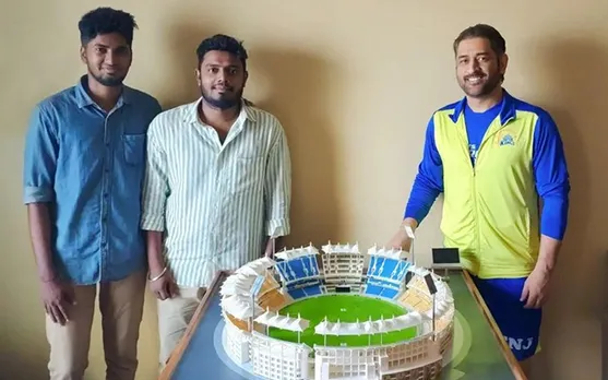 'Abe iska kya Thala achaar daalega' - Twitter reacts as CSK fan gifts miniature of Chepauk Stadium to MS Dhoni