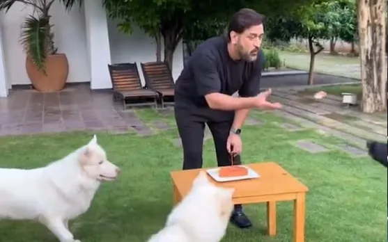 Watch: former India skipper MS Dhoni celebrates his 42nd birthday with his beloved dogs