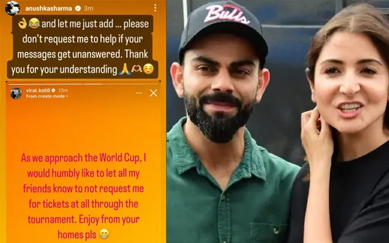 'Pareshan kardia ticket mangke'-  Fans react to Virat Kohli's candid plea to friends regarding 2023 ODI World Cup tickets; wife Anushka Sharma replies