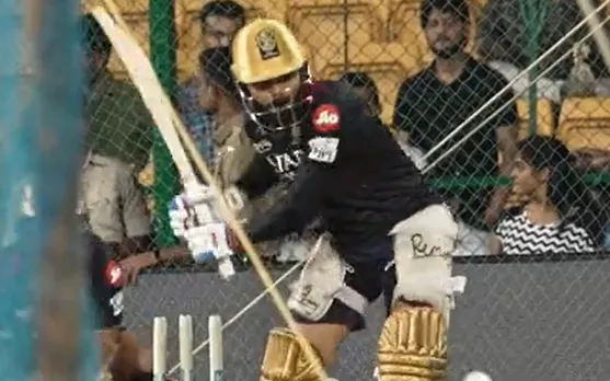 Watch : Virat Kohli's big hits in the nets scare Faf du Plessis during interview