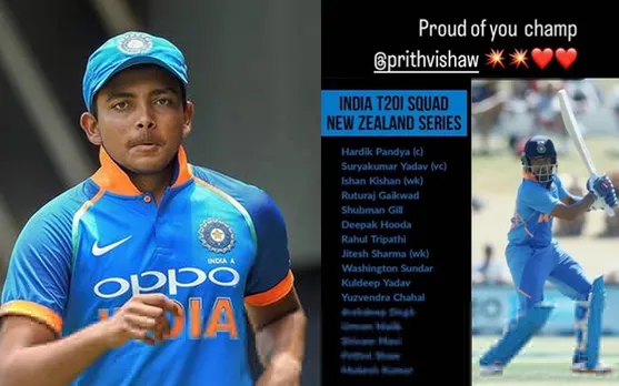 Prithvi Shaw returns to India side after 537 days, shares congratulatory Instagram stories