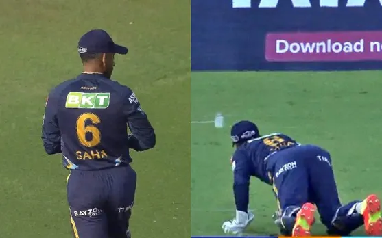 'Sponsors se paise nikalwane ki ninja technique' - Fans react as Wriddhiman Saha wears his pants other way around during GT vs LSG game in IPL 2023