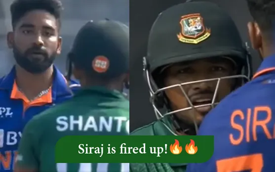 Watch: Fiery Mohammed Siraj sledges Najmul Hossain Shanto in second ODI against Bangladesh