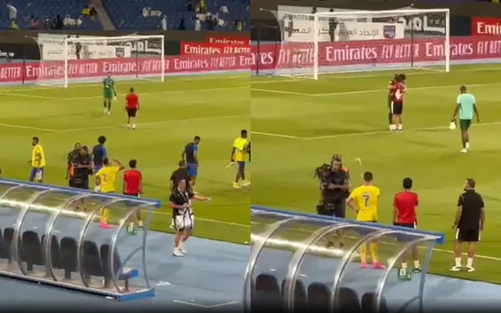 WATCH: Cristiano Ronaldo throws water at cameraperson following Al Nassr tie in Arab Club Champions Cup