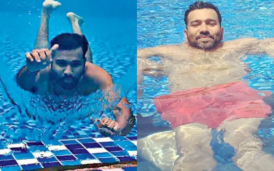 'Chullu bhar paani me kudna chahiye ise' - Fans react as Rohit Sharma jumps into water to save his wife's mobile