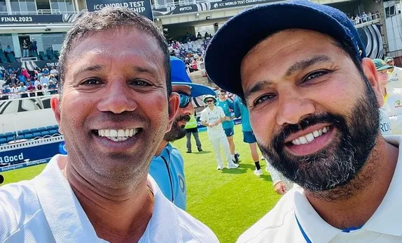 'Harne wali team ke sath selfie leta hai ye' - Fans react to Kumar Dharamsena clicking selfie with Rohit Sharma after WTC Final 2023