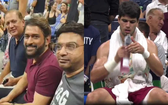 WATCH: MS Dhoni enjoys Carlos Alcaraz and Alexander Zverev's match in US Open 2023