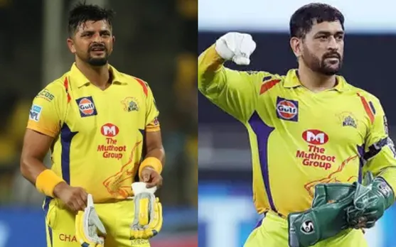 Suresh Raina and MS Dhoni (Source - Twitter)