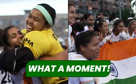 Indian Women’s Hockey Team celebrate after beating Spain 1-0 to lift FIH Nations Cup in Valencia