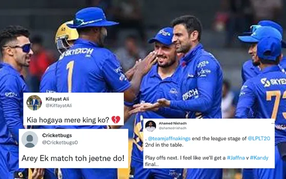 'Arey ek match toh jeetne do'- Twitter reacts as defending champions Jaffna Kings clinch 6th win in 8 matches