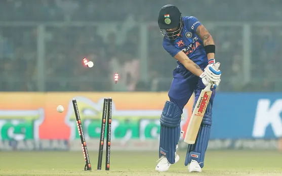 'He is a flat track player only'- Twitter trolls Virat Kohli as he gets out on single-digit score against SL