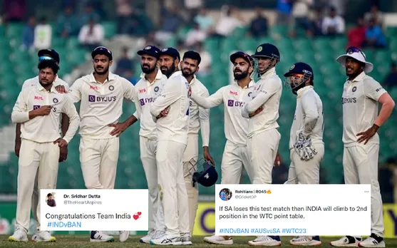 'MAKING MOVES!' - Twitter hails India as the beat Bangladesh to move to second place in Test Championship standings