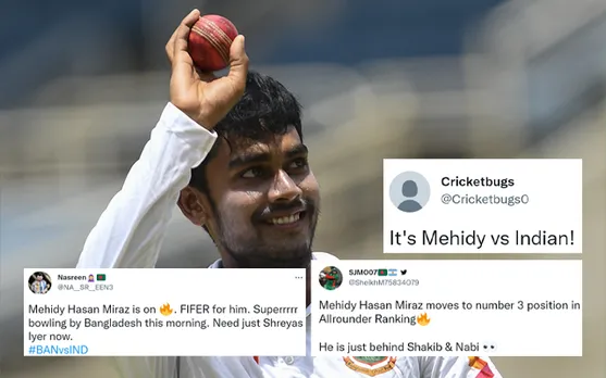 ‘It’s Mehidy vs India’- Twitter reacts as Mehidy Hasan Miraz takes fifer to keep Bangladesh hopes alive