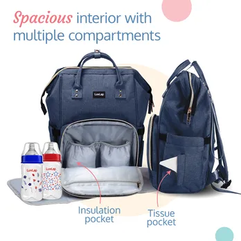 LuvLap Lily Travel Multifunctional Waterproof Diaper Bag-Backpack Cum Tote  Bag (Navy Blue) : Amazon.in: Baby Products