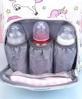Babyhug Diaper Backpack Unicorn Print - Pink