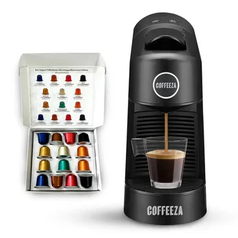 Buy Coffeeza Finero Next Capsule Coffee Machine (Black) - 20 Bar pressure,  Nespresso Capsule Compatible | Perfect Coffee Maker for Espresso &  Cappuccino - (FREE 14 assorted coffee capsules Included) Online at