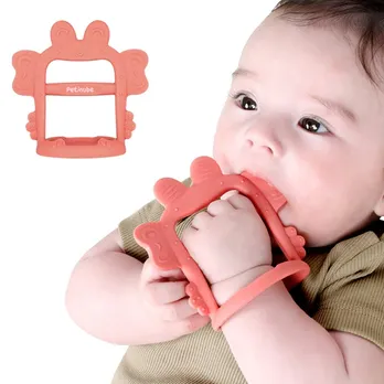 Buy PETINUBE Anti-Dropping Silicone Baby Wrist Teether Soothing Pacifier  for Infants 3+ Months Babies, Pack of 1, Made in Korea (Crab-Baby Coral)  Online at Low Prices in India - Amazon.in