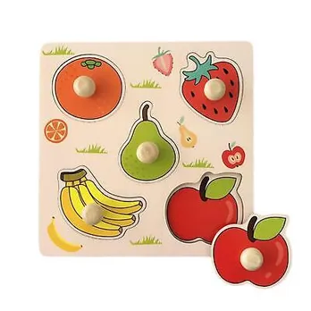 Montessori Jigsaw Puzzles Shape Matching Board Fruit | eBay