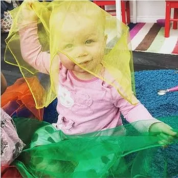 FOGAWA 20Pcs Sensory Scarves for Babies Juggling Scarves Coloured Dance  Scarfs Magic Silk Performance Props Accessories for Kids Children Toddler  Games 64 x 64 cm Square : Buy Online at Best Price