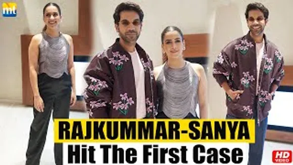 Rajkummar Rao & Sanya Malhotra Raise The Fashion Bar For 'Hit - The First Case' Promotions At T-Series Office