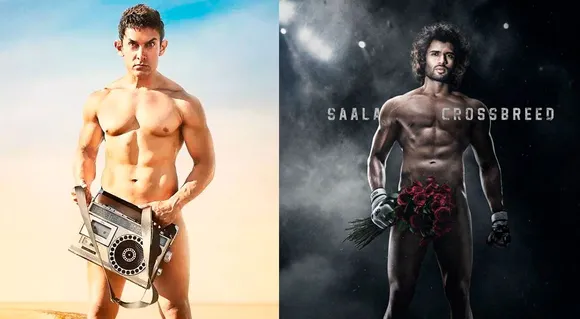 Replicating Aamir Khan's Poster From PK, Vijay Deverakonda Pose Nude In The New Poster Of Liger