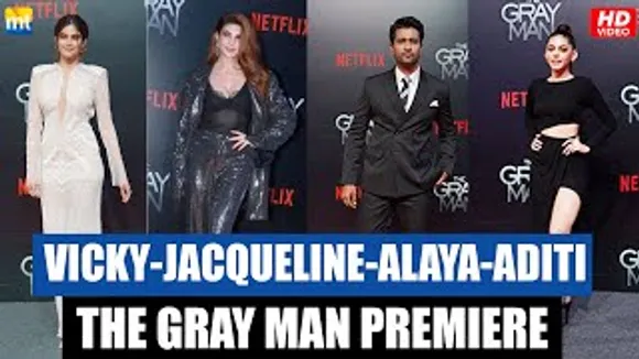 Vicky Kaushal, Jacqueline Fernandez, Alaya F, Aditi Pohankar At Dhanush's Starrer 'The Gray Man' Premiere