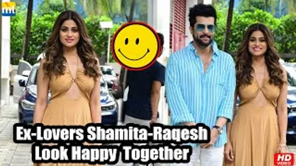 Ex Lovers Shamita Shetty And Raqesh Bapat pose happily together after ignoring each other last time