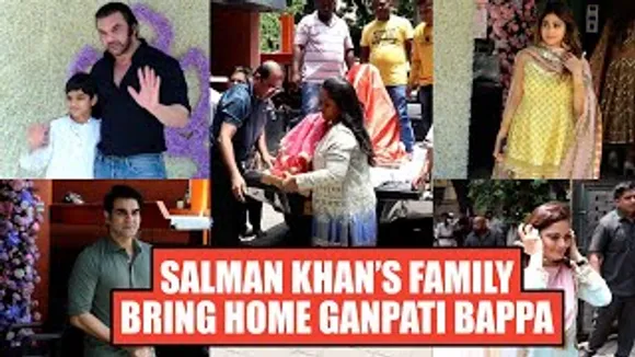 Salman Khan's sister Arpita Khan Sharma brings Ganpati Bappa Home, Arbaaz Khan, Sohail Khan, Shamita Shetty And Others visit Home for Darshan