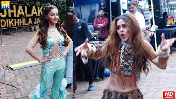 Rubina Dilaik, Nia Sharma, Amruta Khanvilkar arrive in RETRO Looks On 'Jhalak Dikhhla Jaa 10' Sets