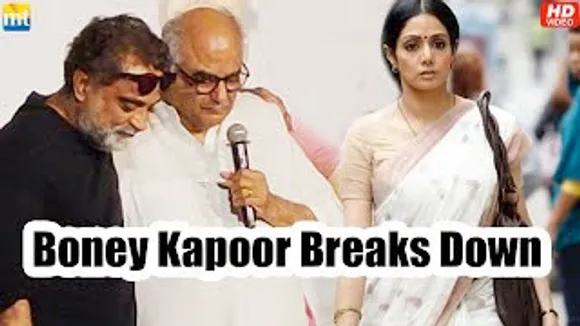 Boney Kapoor Breaks Down On Stage Remembering his Wife Sridevi on 10 Years of English Vinglish