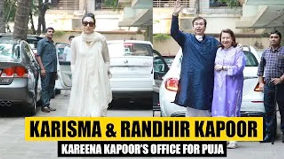 Karisma Kapoor & Randhir Kapoor reach Kareena Kapoor's office for Diwali Pooja