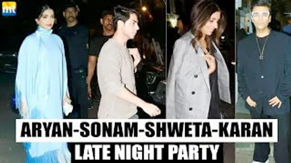 New Momma Sonam Kapoor glows, Aryan Khan, Shweta Bachchan, Karan Johar at late night party