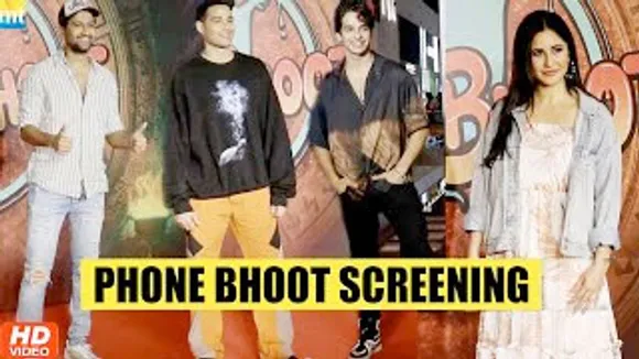 Katrina Kaif, Vicky Kaushal, Siddhant, Ishaan, Jackie Shroff, Elli AvrRam And Others At 'Phone Bhoot' Screening